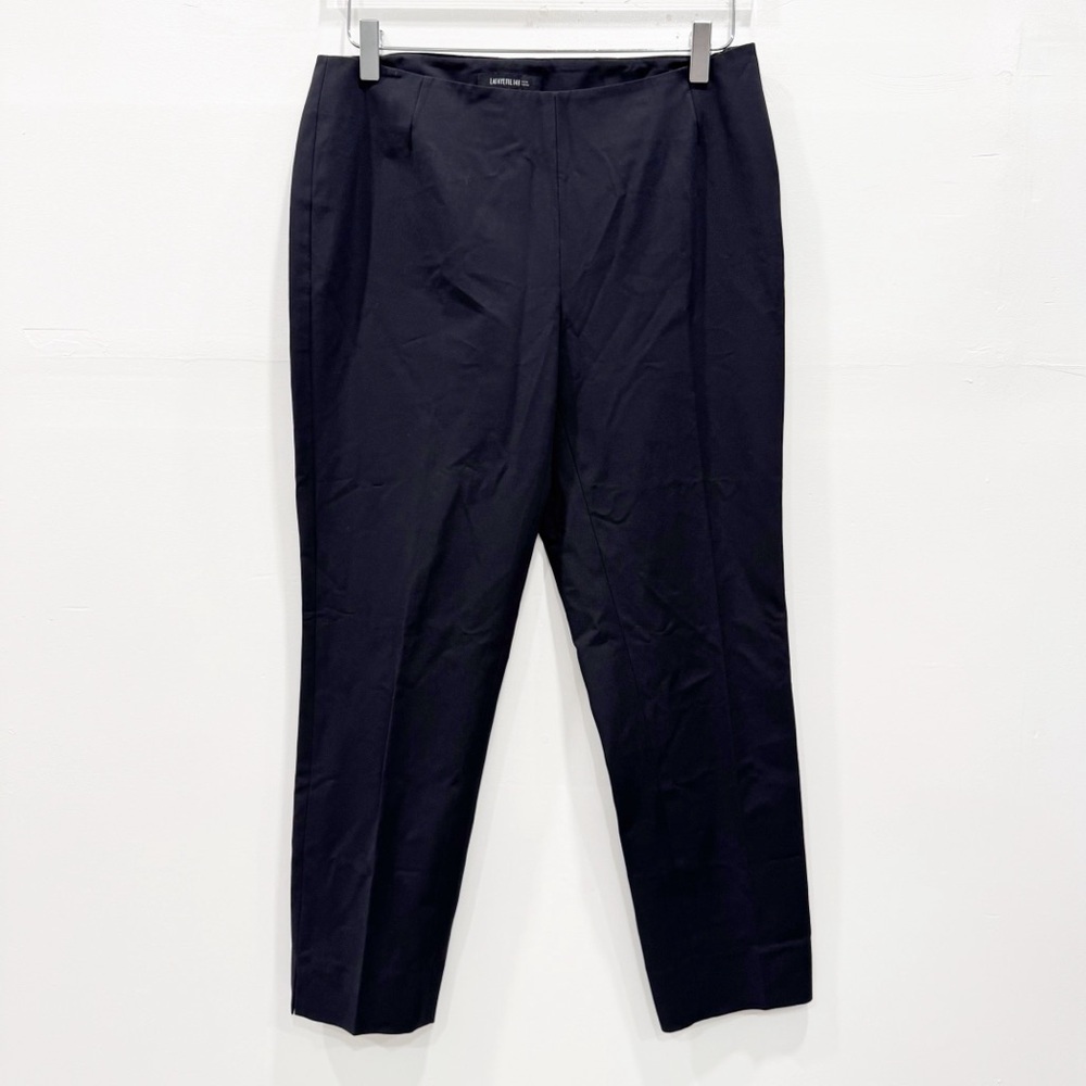 Lafayette 148 NY Black Seamless Ankle Pants Size 4 Classic Cotton Blend